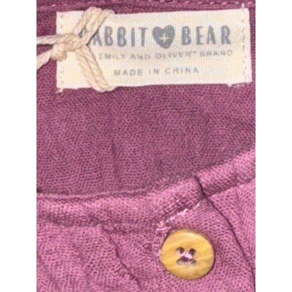 Rabbit & Bear Organic Cotton Baby Outfit Set 18 Months Purple Top White Leggings - Picture 4 of 10